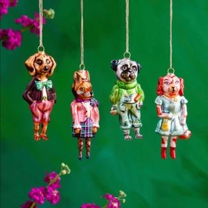 Glitterville Anthropologie Dressed Dogs Ornaments